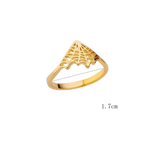 Golden Spider Web Ring - Picture 5 of 5